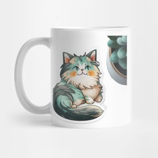 Majestic Maine Coon Cat Sticker Mug